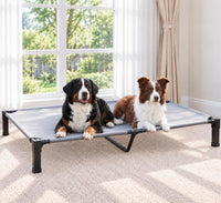 Elevated Dog Bed Raised Cooling Dog Cot for Large Dogs - Grey / 60.0"L x 36.1"W x 9.3"H