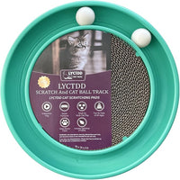 Interactive Cat Ball Track Toy for Indoor Cats, Cat Scratching Board & Exercise Set for Bored Indoor Adult and Kitten Mental & Physical Stimulation, with Spare Ball to Prevent Loss (Green)