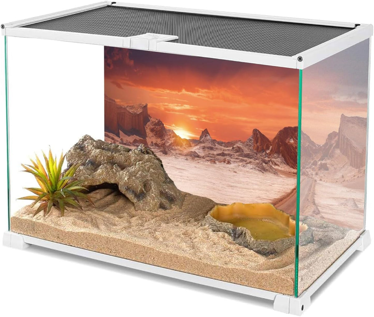 72x18 in Sun Desert Terrarium Backdrop Orange Reptile Habitat - 72x16in/180x40cm - image 3