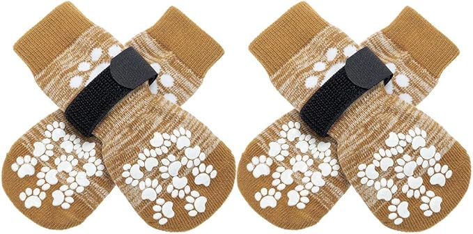 EXPAWLORER Anti Slip Dog Socks to Prevent Licking Paws, Dog Shoes for Hot Pavement, Dog Booties for Small Medium Large Senior Dogs, Traction Control Boots & Paw Protectors for Hardwood Floors