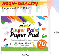 AROIC 8PCS Washable Finger Paint, Non-Toxic Finger Paints – Fun for Kids & Family - 70 Sheets (Paint Paper) - image 2
