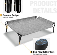 Veehoo Cooling Elevated Dog Bed - Black Silver / 39.5"L x 28.0"W x 12.0"Th - image 4