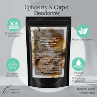White Tea & Ginger Carpet Freshener Powder: Powerful Odor Eliminator for Home, Upholstery Deodorizer, Carpet Deodorizer, Pet Urine, Cat Litter Box - White Tea & Ginger Fragrance.