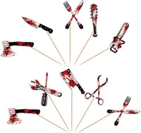 Zhuoweism Halloween horror Happy Birthday glitter cake topper on bamboo stick - view 27