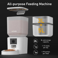 Automatic Cat Feeder for 2 Cats, Timed Cat Food Dispenser - Pure White / Camera & WiFi-One Bowl - image 2