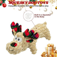Squeaky Monkey Dog Toy for Large Dogs – Essentials for Dogs - Christmas Deer Wide Velvet - image 4
