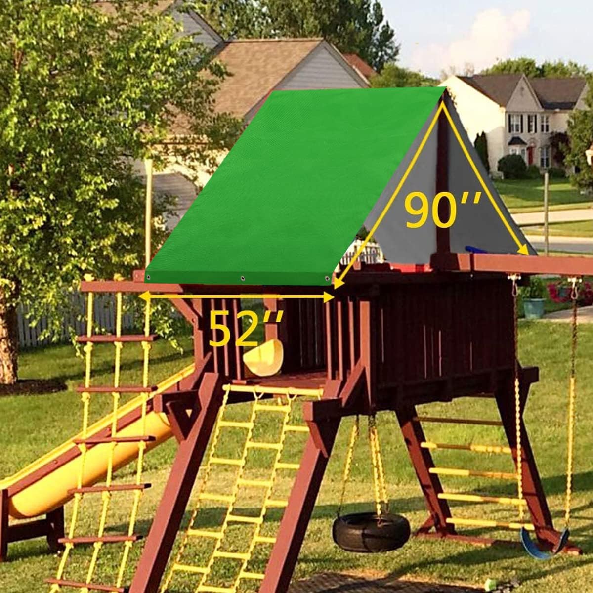 MOFEEZ 52" x 90" Swing Set Replacement Tarp for Play Set Outdoor - Green - image 4