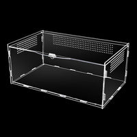 Micro Habitat Terrarium Enclosure, Jumping Spider Enclosure with Locking Latch for Small Tree Dwelling Reptiles,Tarantula, Amphibians, Spiders,Invertebrates (6x8x14 inxh)