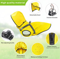 Dog Raincoat Waterproof Dog Hoodie Reflective Dog Raincoat Hooded - XXL / Yellow - image 4
