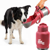 PupFlask Pro Portable Insulated Dog Water Bottle - Red / 30 Ounce