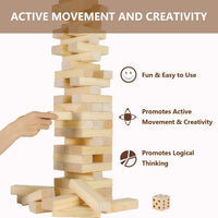 Aivalas Giant Tumble Tower 57 Blocks 4.2FT Indoor Outdoor Games - M-Over 3.2 FT-60PCS - image 4