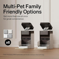 Bundle of PETLIBRO Upgraded RFID Automatic Cat Feeder, 2 Packs 5G Wi-Fi Automatic Pet Feeder, 3L Auto Cat Feeder App Control with Light Collar Tag + PETLIBRO 6 Packs Pet Food Desiccant Bag