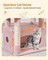 Taoqimiao Cat Tree, Suitable for Kittens - Pink and Blue / 38.5 Inches - image 2