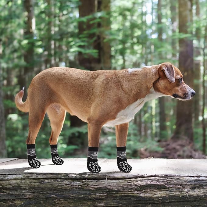 KOOLTAIL Dog Socks for Hot/Cold Pavement to Prevent Licking Paws Scratching,Anti Slip Pet Boots&Paw Protector for Hardwood Floors,Traction Control Grip Booties for Small Medium Large Senior Dogs XL