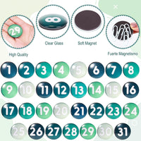 Tellegloww 1-31 magnetic calendar numbers in dark rainbow glass - view 29