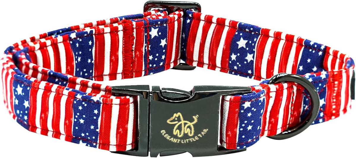 Elegant little tail Fall Dog Collar - American Flag B / X-Small (Pack of 1)