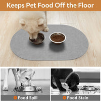 MontVoo Absorbent Dog Food Mat-Dog Mat for Food and Water Bowl - Lightgrey / 16"x24" - image 3