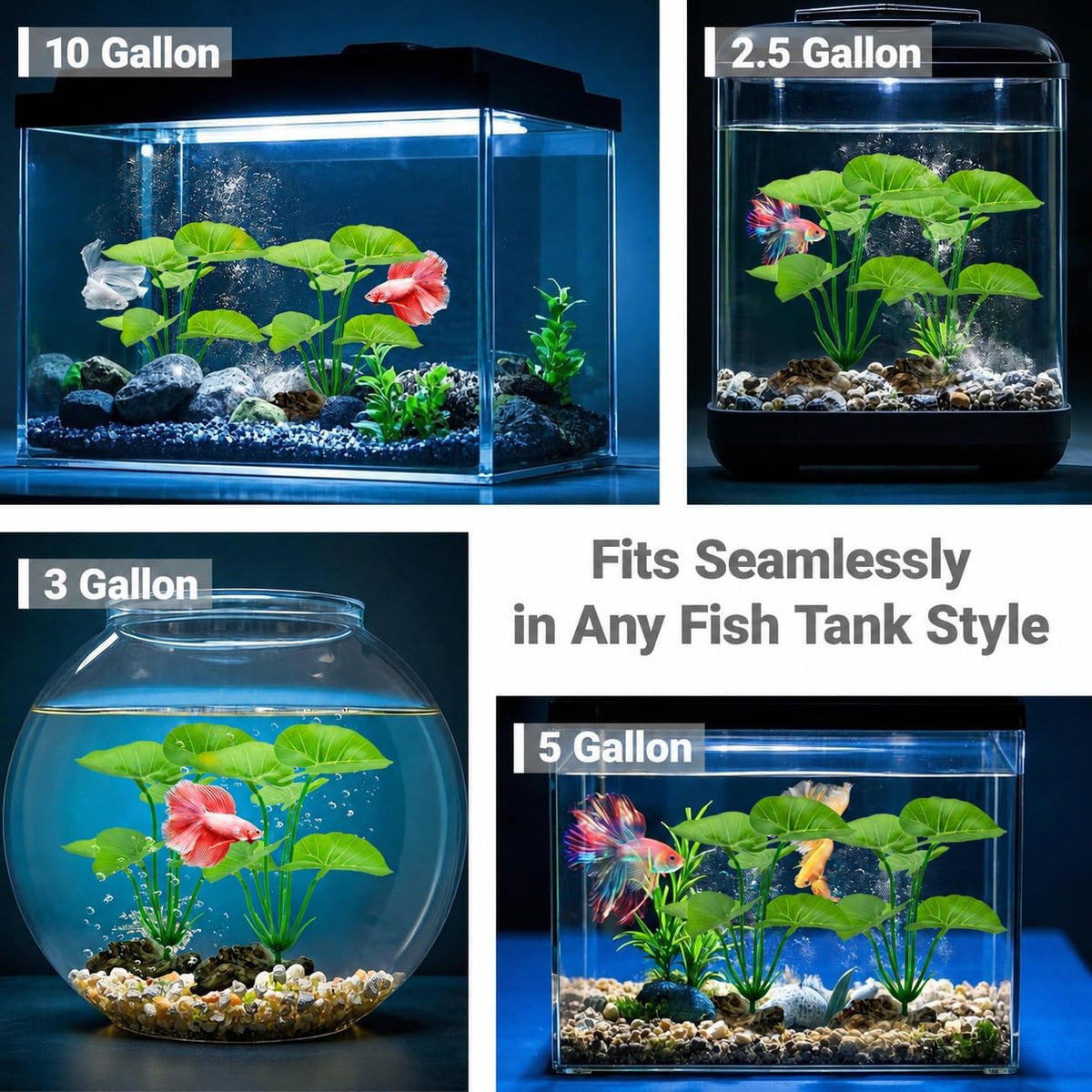 2-Pack Aquarium Decor Fish Tank Decorations 6-inch Betta Fish Tank - A (2-pack) - image 3