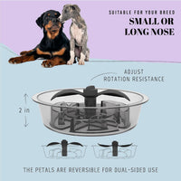 AVERYDAY Slow Feeder Dog Bowls for Large Breed - Petal Feeder Green / 1.5 Cup - Fit 6.4-6.7'' Feeder Holes - image 4