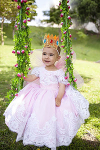 Princess Anna Costume Dress up Accessories for Girls Anna Cosplay - White Peach - image 2