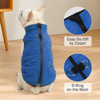 Winter Dog Vest Coat with Harness Built in – Essentials for Dogs - #2 Blue-Gloss / M(Chest 16.5")-Regular - image 2