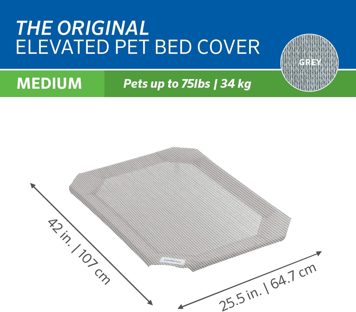 Original Pet Bed Replacement Cover - Grey / Medium / Medium - image 2