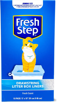 Fresh Step Drawstring Cat Litter Liners, Scented, 2-Pk - Fresh Scent / 15 Count (Pack of 1)