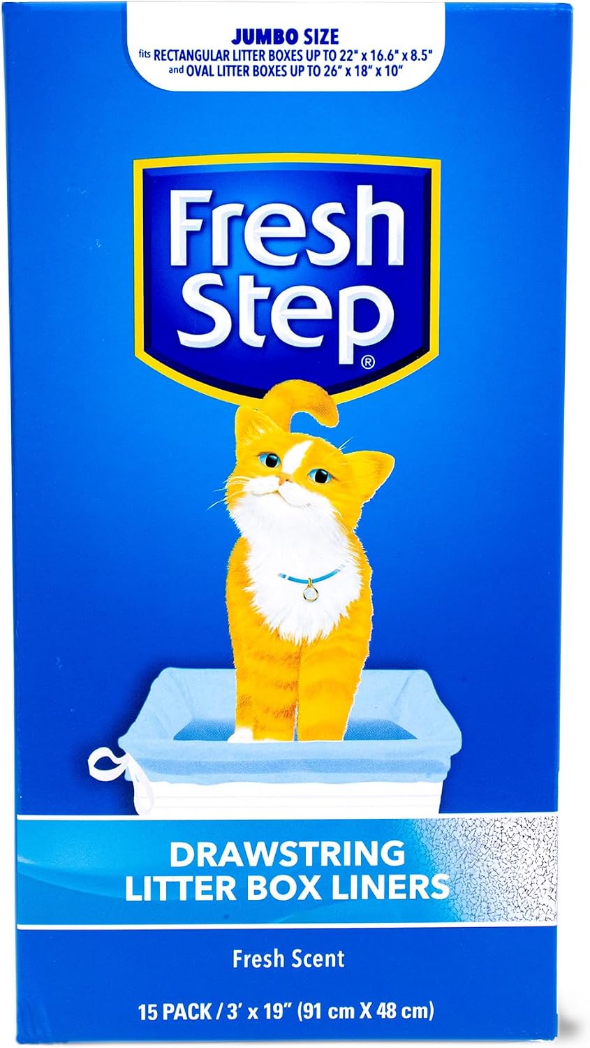 Fresh Step Drawstring Cat Litter Liners, Scented, 2-Pk - Fresh Scent / 15 Count (Pack of 1)