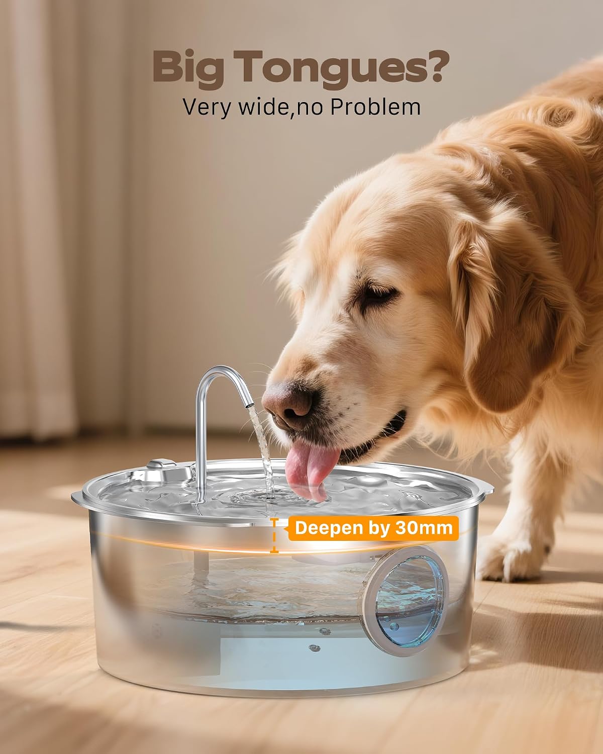 Dog Water Fountain for Large Dogs: Stainless Steel Dog Fountain Water - Dog Fountain+6 Filters +3 Sponges - image 4