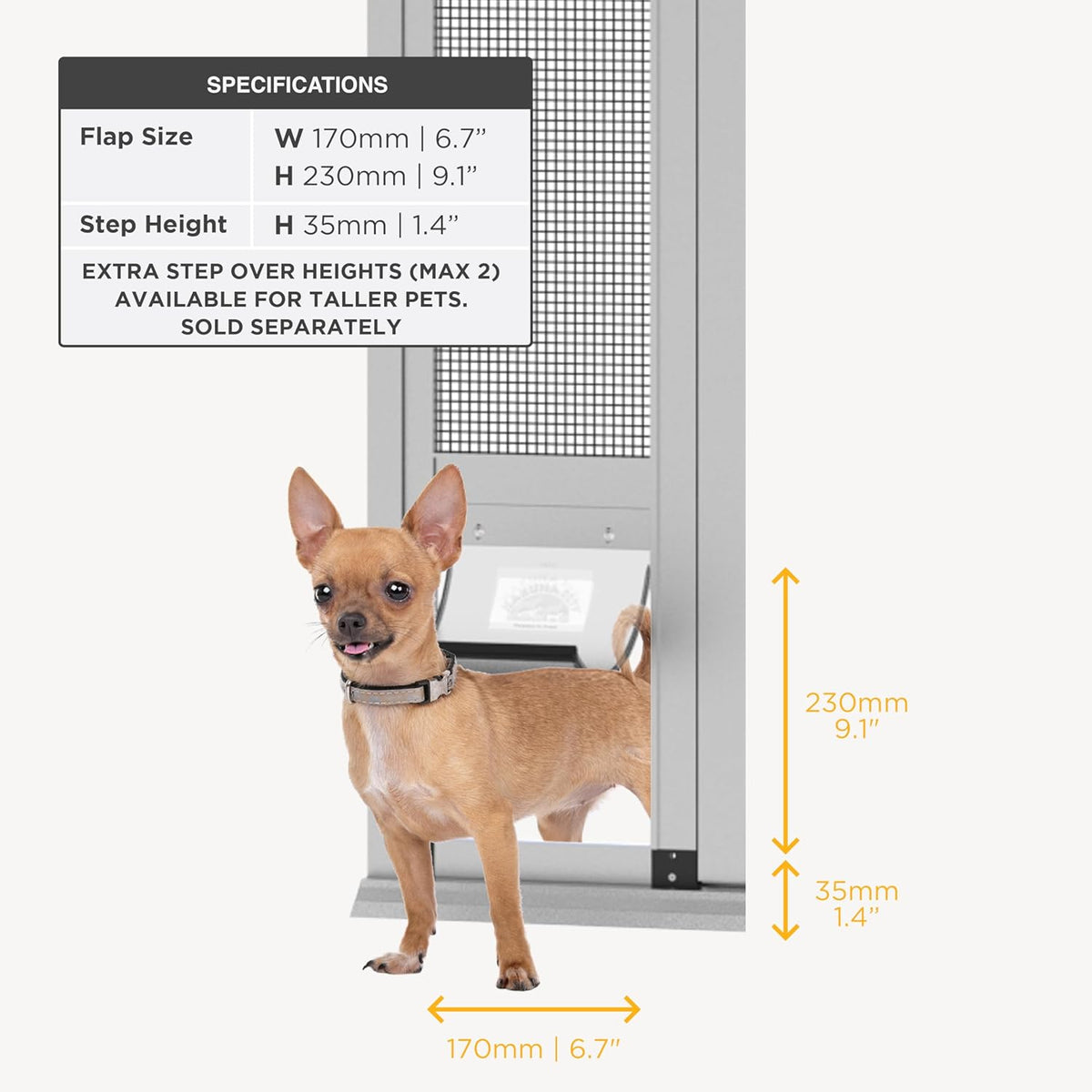 Hakuna Pets V2 Patio Pet Door Screen Insert Panel for Sliding Doors - Small / Silver - image 2