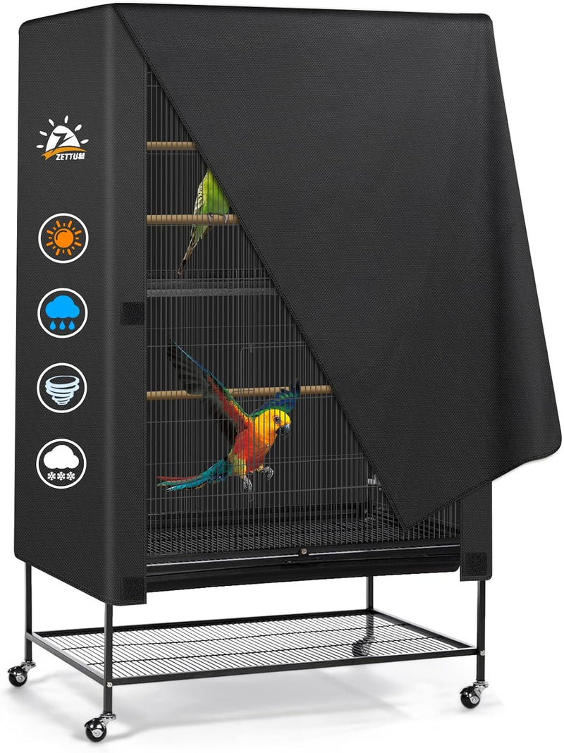 Bird Cage Cover - 600D Bird Cage Covers for Night Heavy Duty & Waterproof, Fade-Resistant Pet Bird - 33 x 23 x 40 Inch