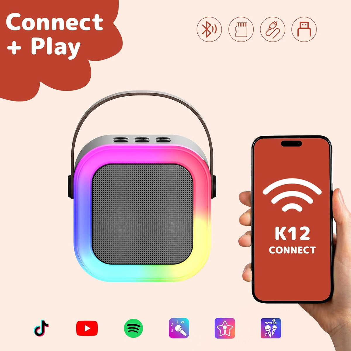 Karaoke Machine for Kids Adults - Black - image 3