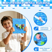 GraceDuck 300 PCS Magnetic Blocks, Magnetic Building Blocks - Blue - 8pcs - image 2