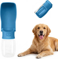 Portable Dog Water Bottle Dispenser [Leak Proof & Foldable] Dog - Dark Blue / 12OZ