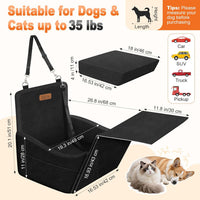 Elevated Dog Car Seat for Small and Medium Dogs Up to – Essentials for Dogs - Black / Single Seat - image 4
