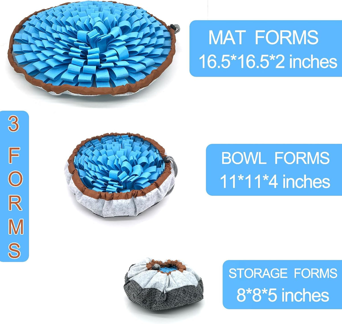 Dog Snuffle-Mat Slow-Feeder-Bowl - Blue - image 2