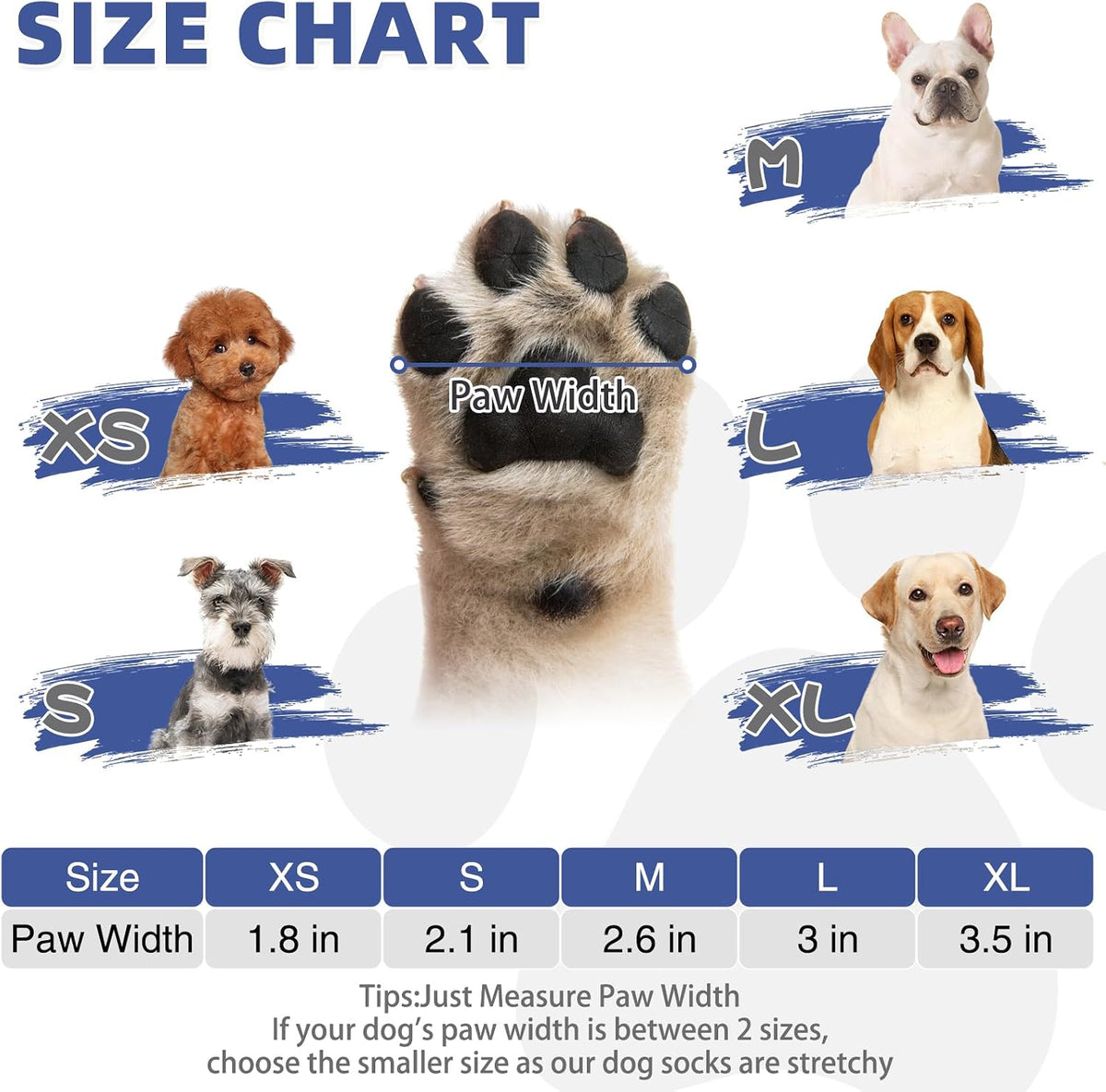 Dog Socks Shoes for Hot Pavement - Blue / Medium(4 Pack) - image 2
