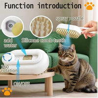 Cat steam brush USB-Powered Pet Steam Brush for Dogs & Cats | Instant Fog Deshedding Tool, Reduces Shedding & Flyaway Hair | Gentle Grooming Brush for Dog & Cat Hair Loss Control (Orange)