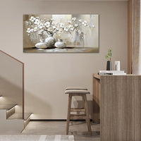 Large Farmhouse Wall Art Country Flower Canvas Living Room Floral Abstract Pictures Framed Prints Oversize Wall Decor Painting Artwork for Bedroom Dining Home 60"x30"