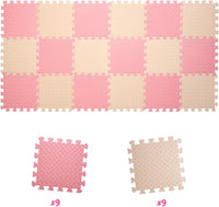 Foam Play Mat for Baby, Soft Non-Toxic Baby Playmat - Beige/Loli Pink / 16 Pcs/47.2*47.2 - image 2