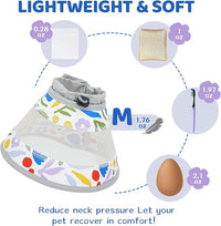 Breathable Air Mesh Cat Cone Collar Soft to Stop Licking, Adjustable, Foldable Lightweight Kitten Cones After Surgery Recovery for Cats & Kittens (Flower,M)