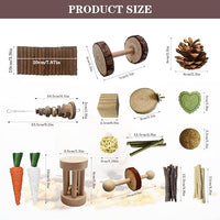 Hamster Toys Set,Guinea Pig Toys Small Animal Chewing Toy and Rat Cage Accessories, 16 Different,Hamster Small Animal Hideout ,Chinchillas, Gerbils, Rats, Rodents Teeth Care,Natural Molar Tools