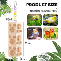 2 Pcs Wooden Bird Chew Toys, 7.9" Hanging Parrot Toys - Bird Toys - image 2