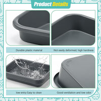 Uiifan 3Pcs Low Entry Cat Litter Box - Gray / 23 x 16 x 4.3 - image 4