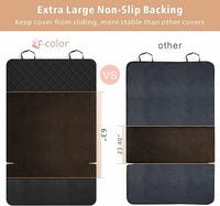 F-color SUV Cargo Liner for Dogs, Upgraded Extra Large Water Resistant Pet Cargo Cover Dog Seat Cover Mat for SUVs with Bumper Flap Protector, Non-Slip, Wear-Proof, Universal Fit, Black