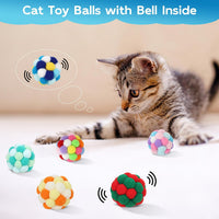 TUSATIY Cat Toy Balls with Bell 3PCS - 6Pack Colorful - image 4
