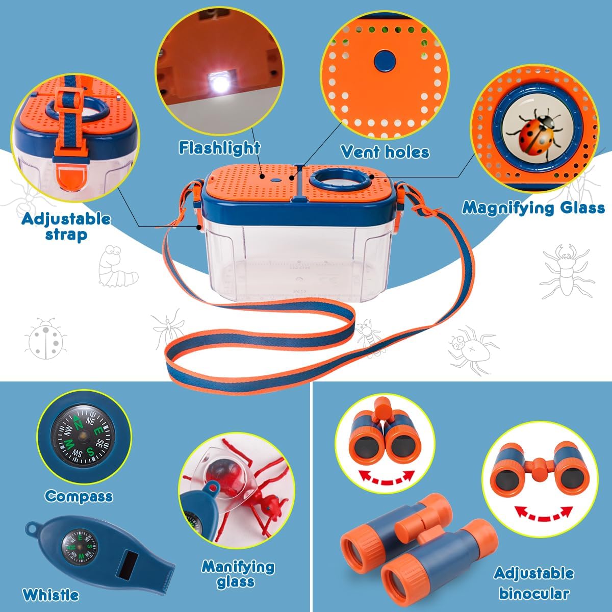 Meland Camping Play Set for Children 3-6 - Blue - image 4