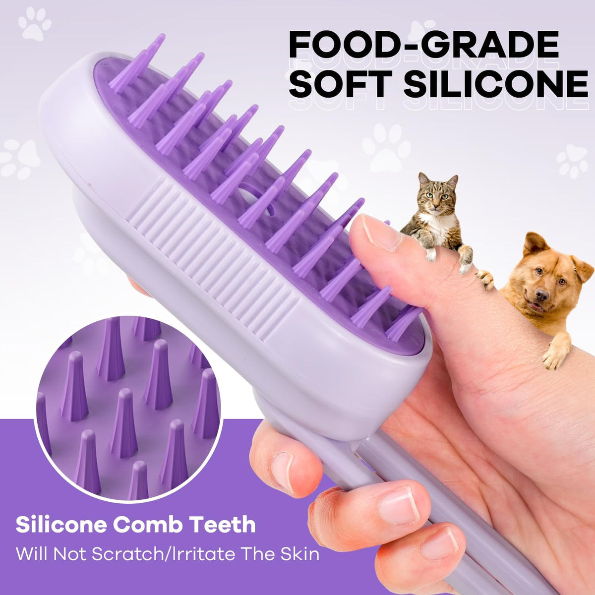 SILVLF Cat Steam Brush, Foldable Handle for Cats and Dogs - image 3