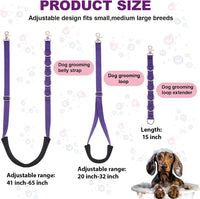 Dog Grooming Belly Strap - 3PCS Grooming Restraint Set Adjustable Belly Band Loops Strap - Voilet - image 2