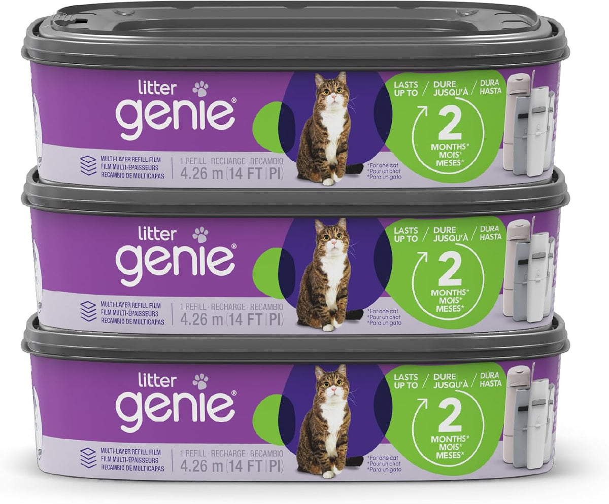 Litter Genie Refill Bags, Standard 3-Pack, 28 total ft